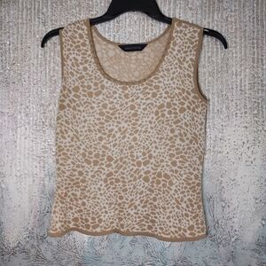 Ming Wang Leonard Print Knit Tank Top